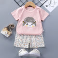 （NEW）Children's Short-sleeved Cotton Suit Baby Boy Girl Two-piece Set  Children's New T-shirt Clothing Suit. 