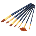 7 Pcs Paint Brush Set and 1 Pieces Artist Color Round Palette.