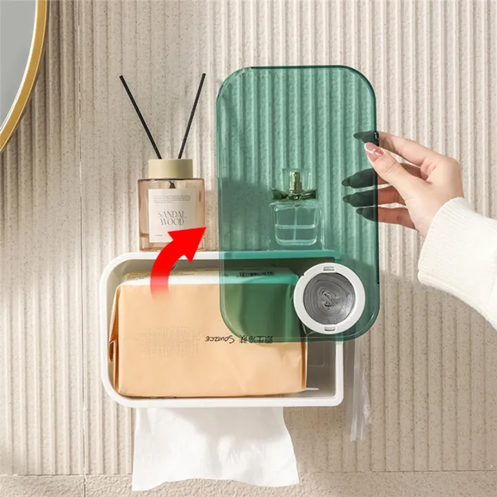 Wall%20Mount%20Bathroom%20Tissue%20Punch-Free%20Phone%20Rack%20Case%20Toilet%20Paper%20Holder%20Waterproof%20Shelf%20Black%20-%20Image%206