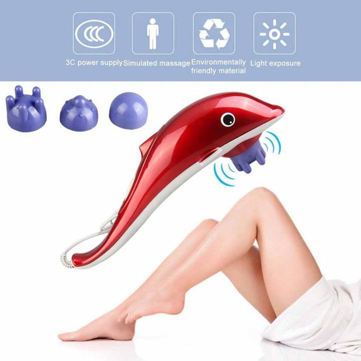 Electric Dolphin Massager Back Massage Hammer Vibration Infrared Stick Roller Cervical Body Massager