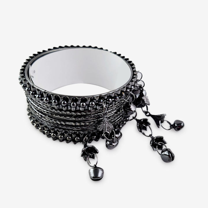 জমকালো মহিলাদের জন্য ঝুমকা চুরি সেট 2 পিস এক্সক্লুসিভ মহিলাদের ঝুমকা চুড়ি রূপালী/চুড়ি (319088934) - 319088934