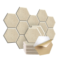 12 Piece Hexagonal Acoustic Panel Sound-Absorbing Panels 12x10x 0.4Inch, Stylish Acoustic Walls for Home and Office (Light Camel Color). 