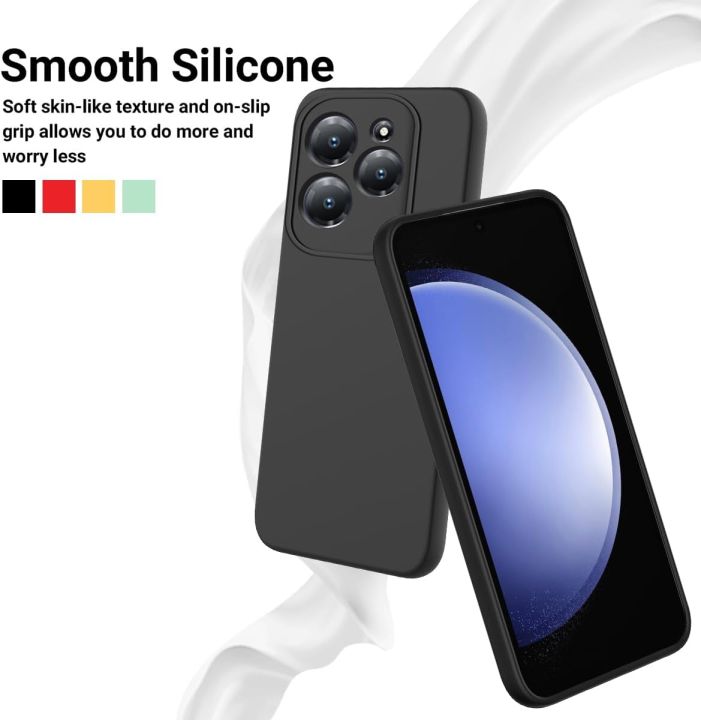 Infinix%20Hot%2040/Hot%2040%20Pro%20Silicone%20Matte%20Flexible%20Soft%20Phone%20Case%20-%20Black%20Phone%20Back%20Cover%20-%20Image%202