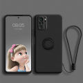 Phone Case For Redmi Note 10/10s/10 Pro/10 Pro Max Xiaomi Mi 11 Lite 5G NE Shockproof Casing Liquid Silicone Ring Bracket Soft TPU Back Cover and Lanyard.