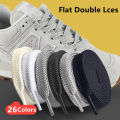 LSGS 1Pair Flat Classic Thicken Shoelace Black White Solid Shoelaces for Sneakers Running Sports Basketball Shoe laces Casual Strings.