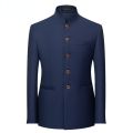 6Color Men's Solid Color Stand Collar Suit Chinese Style Slim Fit Blazer Male ZhongShan Suit Jacket Chinese Tunic Suit one Piece. 