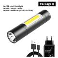 USB Rechargeable  3 Lighting Mode COB+XPE LED Mini  Waterproofrtable Used for camping, cycling, work, etc - Package B. 