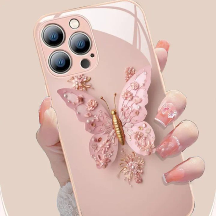 %E3%80%90PinkyGirl%E3%80%91New%20Glass%20Butterfly%20Pattern%20Case%20for%20IPhone%2014%20Pro%20Max%2013%20Pro%2015%2012%2011%20Pro%20Max%20Fairy%20Butterfly%20Glass%20Phone%20Case%20-%20Image%203