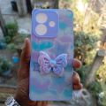 Cute Butterfly Purple Back Cover for Oppo A3X – 3D Bow Design, Shockproof Hard TPU Phone Case.