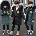 4-14 Years Winter Keep Warm Boys Jacket Heavy Thick Detachable Hat Fur Collar Hooded Outerwear For Kids Children Windbreaker. 