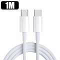 1m/1.5m/2m TPE Double Head Type C White Quick Charge Data Line Universal 60W Dual Type-C PD Fast Charging Cable. 