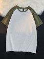 American Retro 240g Heavy Cotton Short-Sleeved Raglan T T-shirt Men Summer Fashion Brand Drop Shoulder Loose Women's Wear T-shirt Women.