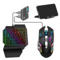 One-Handed Gaming Keyboard And Mouse Set 5.0 Converter Ergonomic Portable Game Controller For Mobile Phone Gamer Fast Charging. 