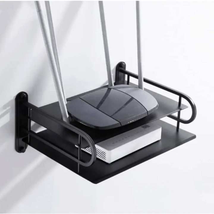 Router Storage Wifi Router Storage Box,Black Metal by Tamai shop