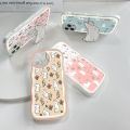TA for Vivo Y1S Y91C Back Cover Simple Elegant Rabbit Fashion Wavy Phone Case With Free Holder Camera Protection Transparent TPU Soft Cover. 