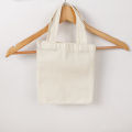 Large Capacity Canvas Shoulder Handbag Folding Eco-Friendly Cotton Tote Bags Reusable DIY Shoulder Bag Beige. 