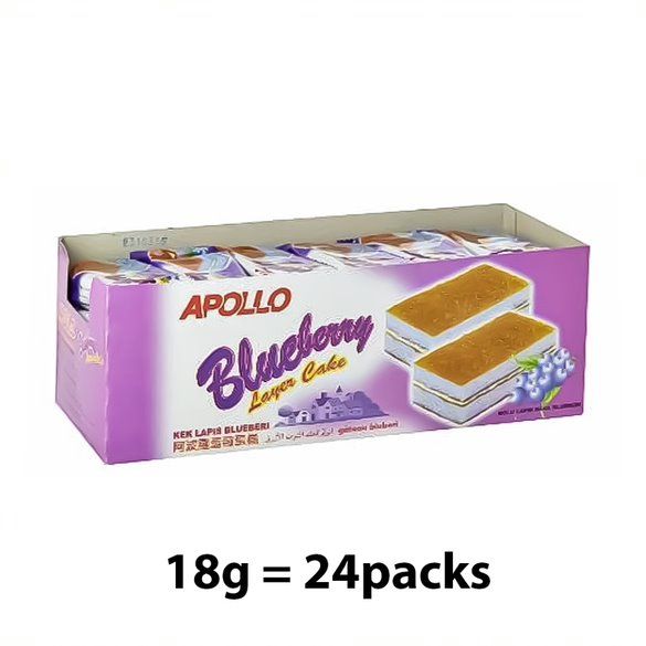 Apollo Blueberry Layer Cake,18g x 24pcs