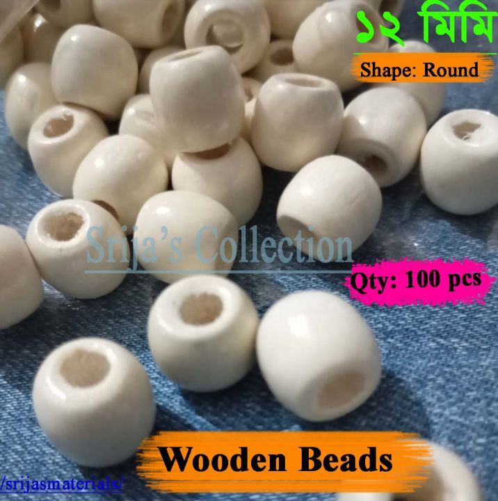12%20mm%20Cream/Off%20White%20Color%20Round%20Wooden%20Beads%20with%204-5%20mm%20Hole%20for%20Craft%20Jewelry%20Making%2050/100/200%20pcs%20per%20packet%20-%20Image%205