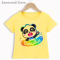 Rainbow Babybus Panda Graphic Print Tshirt Girls/Boys Kids Clothes Summer Short Sleeve T Shirt Harajuku Kawaii Children Clothing. 
