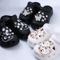Cute Luxury Shoes Accesories Rhinestone Bling Croc Charms Metal Chain Croc Shoe Decorations Diy Buckle Pearl Shoes Flower New. 