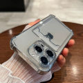 Alien Transparent Wallet Card Holder Case For iPhone 14 Pro Max 15 13 12 11 X XS XR 7 8 Plus Slot Bag Clear Shockproof Soft TPU Cover. 
