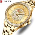 CURREN 9084 Casual Analog Quartz Watch for Women-Golden. 