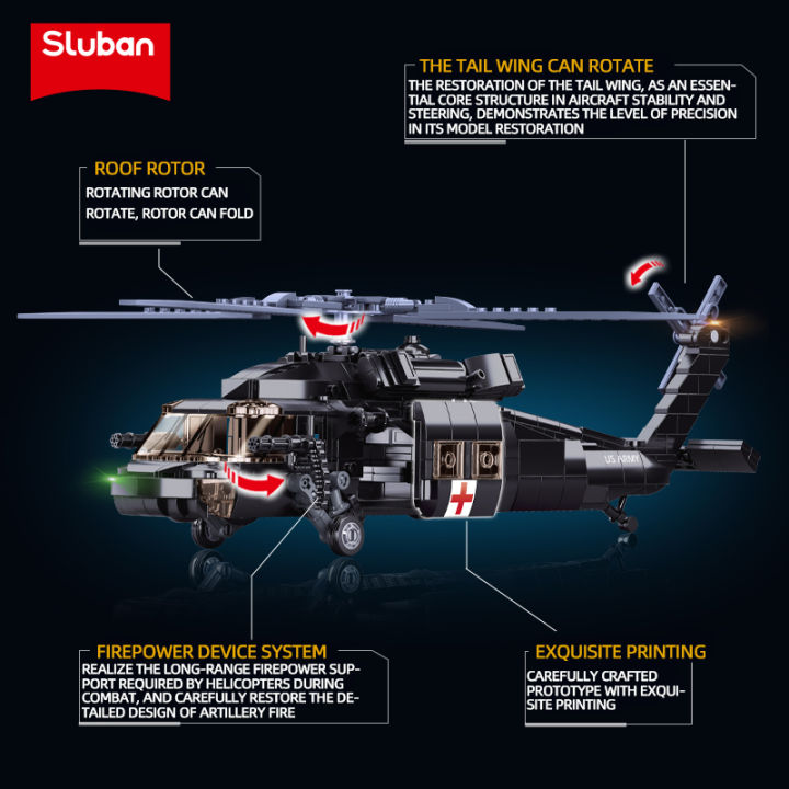 692PCS%20Military%20UH-60L%20Medical%20Rescue%20Aircraft%20Building%20Blocks%20Black%20Hawk%20Helicopter%20Model%20Bricks%20Kits%20Kids%20DIY%20Toy%20Holiday%20Gift%20-%20Image%203