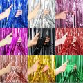 Foil Metallic Curtain Backdrop For Happy Birthday Party Decoration / Bridal Shower / Wedding / New Year / Background Decorations. 