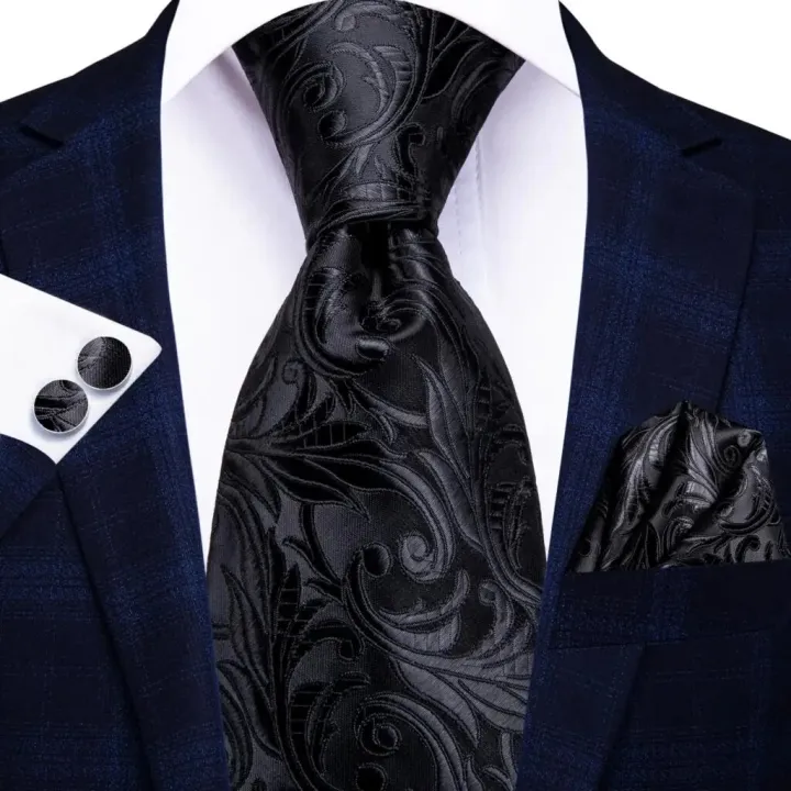 Hi-tie%20Design%20Black%20Solid%20Dot%20Silk%20Wedding%20Tie%20For%20Men%20Hanky%20Cufflink%20Gift%20Men%20Necktie%20Gravata%20Set%20Fashion%20Business%20Dropshipping%20-%20Image%202