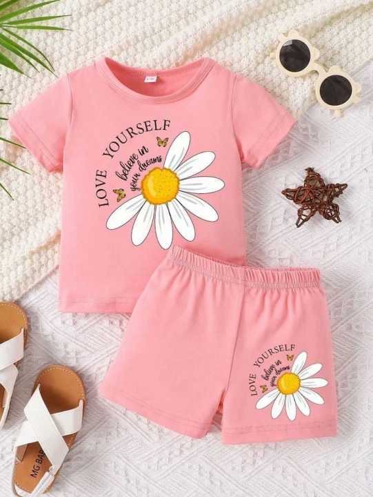 Baby Boy Summer Short Sleeve T-shirt Tee Shorts 2 Pcs Outfits Set used children baby comfortable T-shirt and pant (