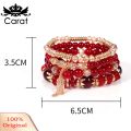 4Pcs/Set Boho Faux Agate Pearl Tassel Chain Charm Beaded Bracelet Women Jewelry.