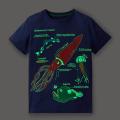 Kids Cartoon Roblox Luminous T-shirt Boy Summer Short Sleeve Glow In Dark Tops. 