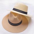 Farmer's Straw Hat Cuban Cap Panama Hat Short Brim Fedora Hat Sun Hat Summer Straw Jazz Hat Unisex Casual.