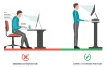 Electric Height Adjustable Standing Computer Desk Single Motor THA-811. 