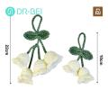 Hand-woven Pendants 2 Pcs Flores Convallariae Knitted Contrast Color Soft Fabric Diy Material Shoulder Bag Schoolbag Decor Car Interior Pendant Schoolbag Pendants. 