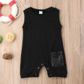 【Heartbeat Girl Store】(New) summer sleeveless pocket cotton jumpsuit sunsuit boy rompers clothing casual cute clothes 0-24m toddler kids baby boys romper. 