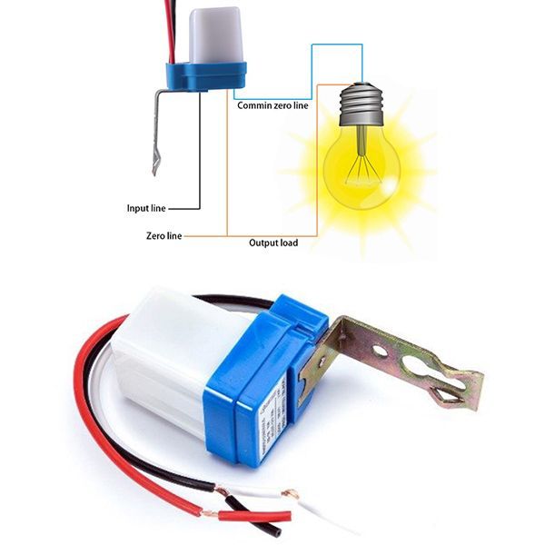 Ac Day Night Auto On Off light Sensor switch 10A/Automatic Auto On Off ...