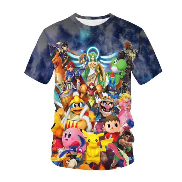 Pokemon%20Pikachu%20Charizard%203D%20Summer%20Fashion%20Cartoon%20T-shirt%20Anime%20Pok%C3%A9mon%20Hop%20Casual%20Children%20Short%20Sleeves%20Boys%20And%20Girls%20-%20Image%207