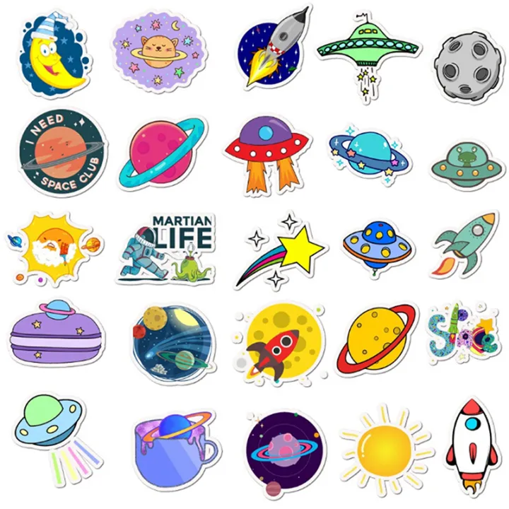 50Pcs%20Cartoon%20Space%20Planet%20Stickers%20Laptop%20Luggage%20Guitar%20Skateboard%20Decals%20BAWEI%20-%20Image%206