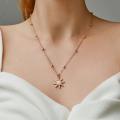 Trendy Crystal Beautiful Simple Sunflower Pendant Chain Choker Necklace for Girls - Necklace for Women/ Necklace for Girls Simple Fashion. 