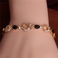 Trendy Women/Lady's fashion 18k Gold Plated Heart 5 Colors CZ Stones Bracelets Bangles Jewelry.