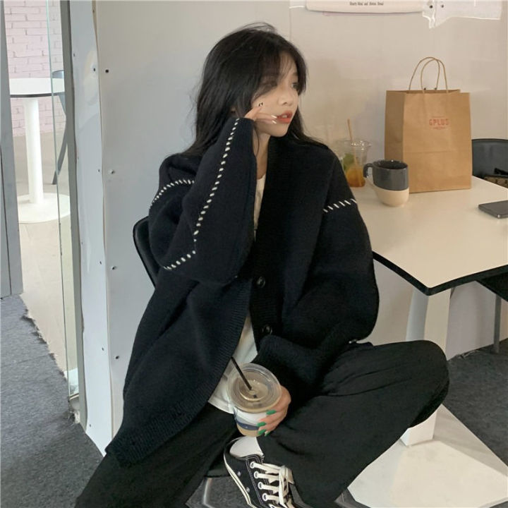 Autumn%20and%20Winter%20Lazy%20Wind%20Soft%20Waxy%20Sweet%20College%20Style%20Sweater%20Cardigan%20Female%20Student%20Korean%20Style%20Loose%20Wear%20Outer%20Coat%20-%20Image%202