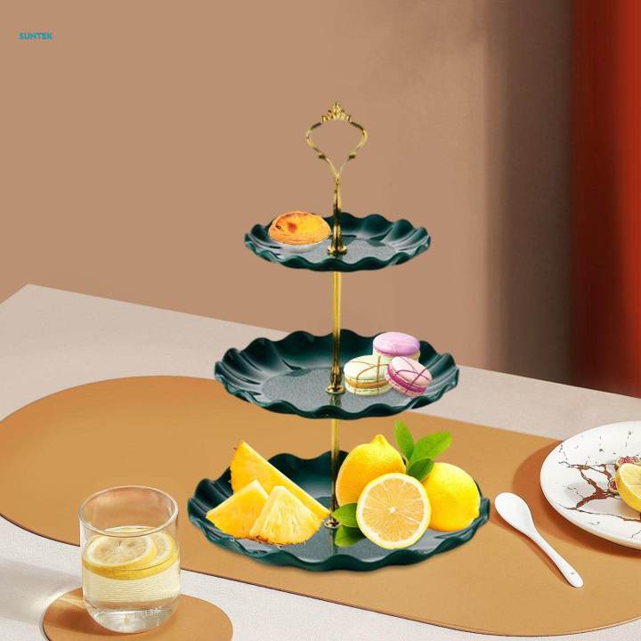 Cupcakes Display Plate Serving Tray Cupcake Holder Candy 3 Tiered Cake Stand