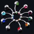 2/5/10PCS Crystal Belly Button Piercing Set Stainless Steel Zircon Belly Piercing Bulk Cz Navel Barbell Pack Piercing Ombligo. 