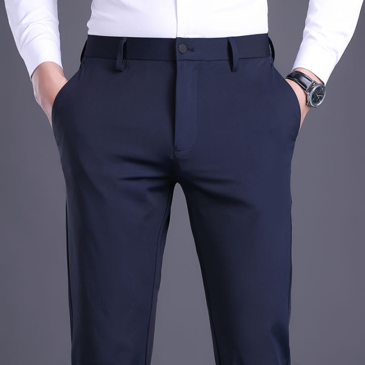 Romon/Romon Embroidered Stretch Anti-Wrinkle Casual Pants Early Autumn Versatile Men's Casual Suit Pants Straight-Leg Trousers