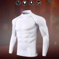 New Fashion Men Autumn Turtle Neck Long Sleeve Sports Gym T-shirt Thermal Underwear To Comfortable to wear Suitable for Running. 