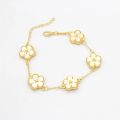 CARLIDANA Luxury Design Five Leaf Flower Bracelet Wholesale Vacuum Gold Plated Fashion Colorful Flower Jewelry for Women Party.