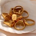 Fashion Jewelry Set Name Plate Necklace Custom Jewelry 18K Gold Plated Stainless Steel Necklace Ring Jewelry For Women.