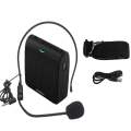 2X Portable Microphone Loud Speaker Mini Voice Amplifier with USB TF Card FM Radio for Teacher Tour Guide(Black). 