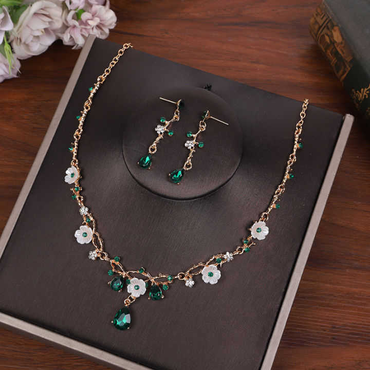 3%20Pcs%20/set%20Creative%20Fashion%20Flower%20Crystal%20Jewelry%20Necklace%20Earrings%20Set%20For%20Women%20Tiaras%20Crown%20Wedding%20Jewelry%20-%20Image%203